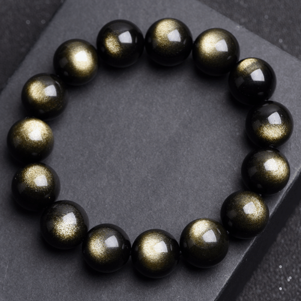 Top Grade Natural Golden Sheen Obsidian Energy Bracelet | Collectible Healing Stone | Protection & Abundance - Image 2