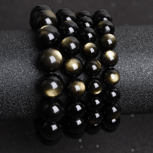 Top Grade Natural Golden Sheen Obsidian Energy Bracelet | Collectible Healing Stone | Protection & Abundance - Image 3