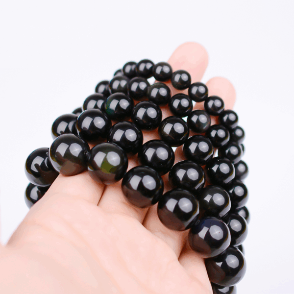 Top Grade Natural Rainbow Eye Obsidian Energy Bracelet | Collectible Healing Stone | Grounding & Protection - Image 3