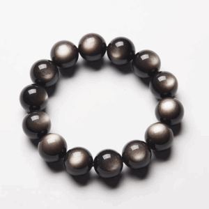 Top Grade Natural Silver Sheen Obsidian Energy Bracelet | Collectible Healing Stone | Clarity & Protection