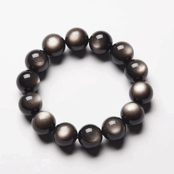 Top Grade Natural Silver Sheen Obsidian Energy Bracelet | Collectible Healing Stone | Clarity & Protection